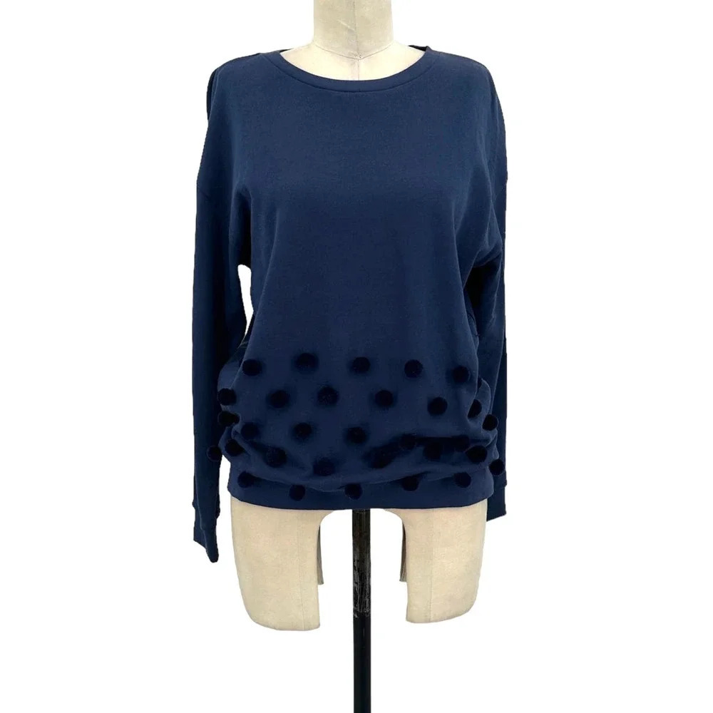 South Parade Navy Blue Pom Pom Detail Sweatshirt Size‎ Small